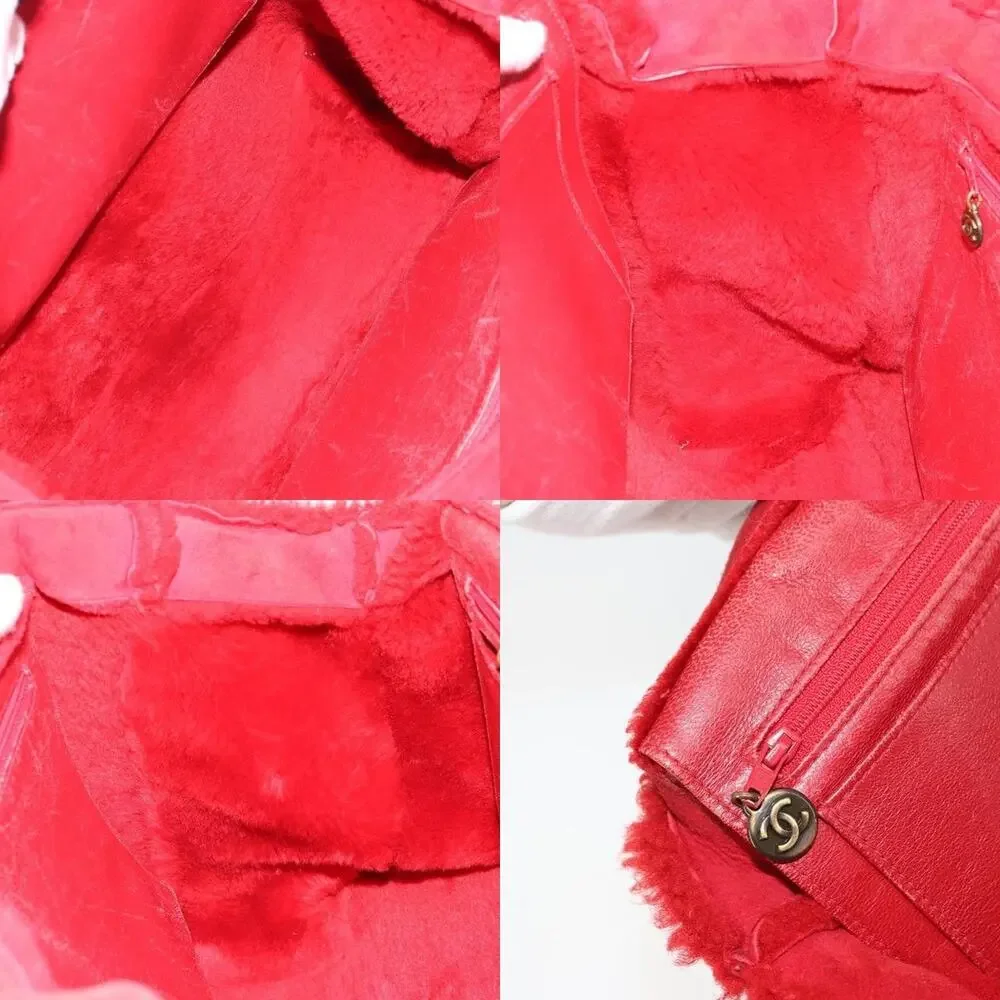 Chanel Tote Bag Suede Red CC - Picture 6 of 7